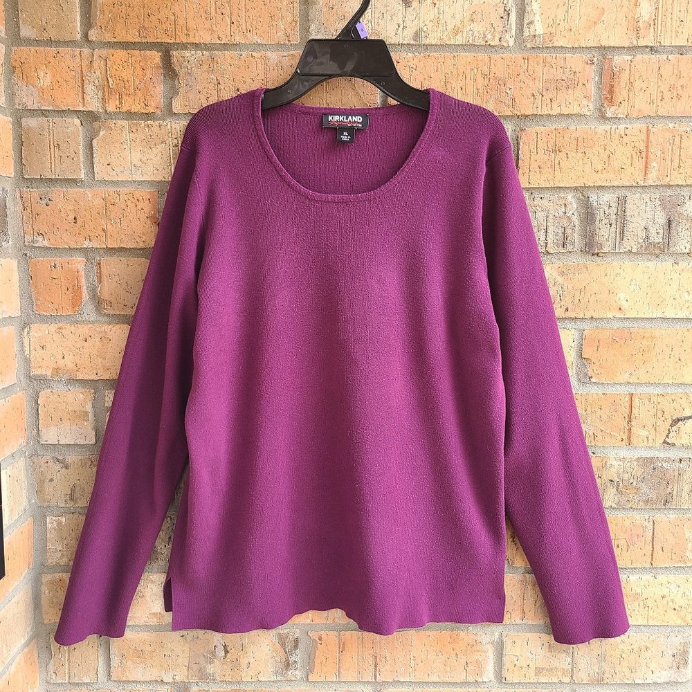 Kirkland Signature Womens Knit Sweater Pullover Crew Neck Long Sleeves Size XL